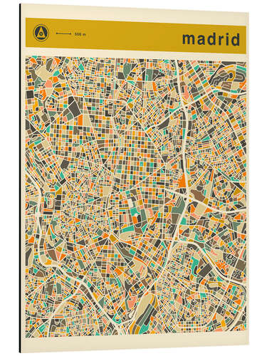 Aluminium print Madrid Map II