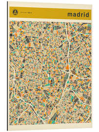Cuadro de aluminio  Mapa de Madrid II - Jazzberry Blue