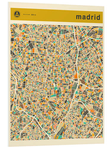 Foam board print Madrid Map II