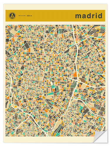 Autocolante decorativo Madrid Map II