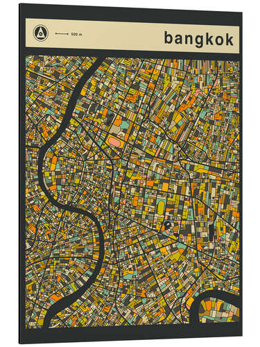 Aluminium print Bangkok Map II