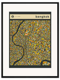 Gerahmter Kunstdruck Bangkok Karte II