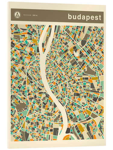 Acrylic print Budapest Map III