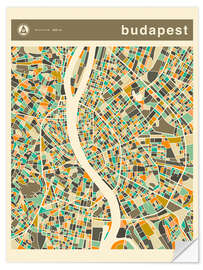 Muursticker Budapest Map III