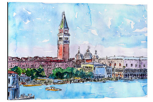 Tableau en aluminium Venice Serenissima with St. Marks Bell Tower and Doge Palace