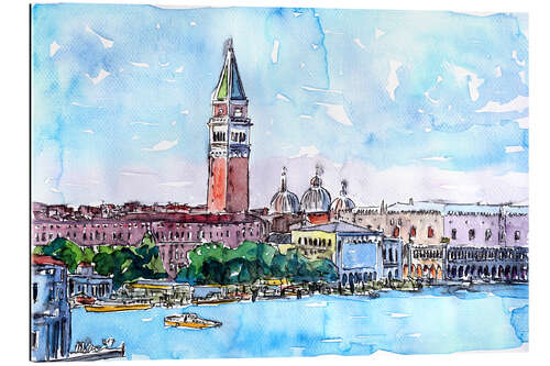 Tableau en plexi-alu Venice Serenissima with St. Marks Bell Tower and Doge Palace