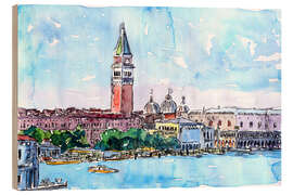 Print på træ Venice Serenissima with St. Marks Bell Tower and Doge Palace