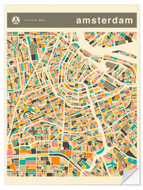 Muursticker AMSTERDAM MAP