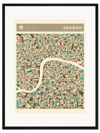 Gerahmter Kunstdruck London Karte II