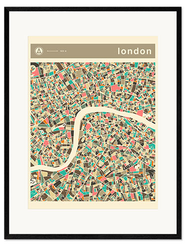 Impresión de arte enmarcada London Map II