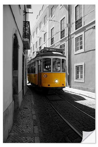 Selvklebende plakat Lisbon Tram