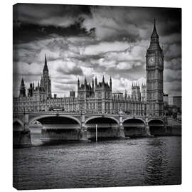 Stampa su tela  Londra, Palazzo e ponte di Westminster - Melanie Viola