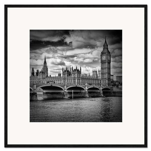 Gerahmter Kunstdruck LONDON Houses of Parliament & Westminster Bridge