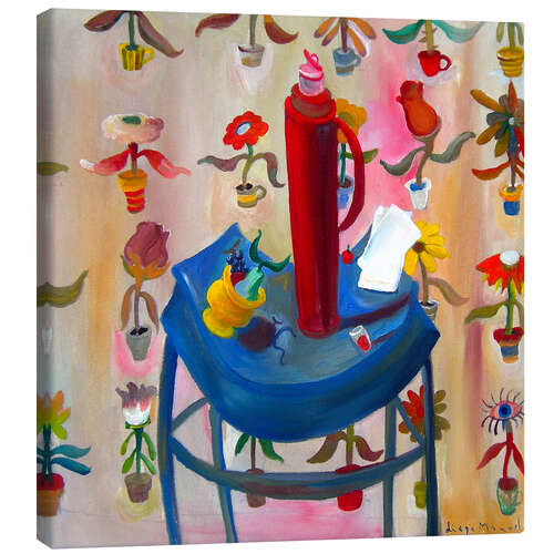 Canvas print The red thermos