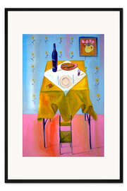 Gerahmter Kunstdruck Kleiner Stuhl und großer Tisch