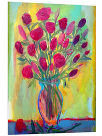 Foam board print Roses in glass vase