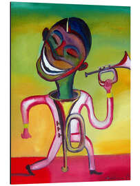 Tableau en aluminium Jazz trumpeter