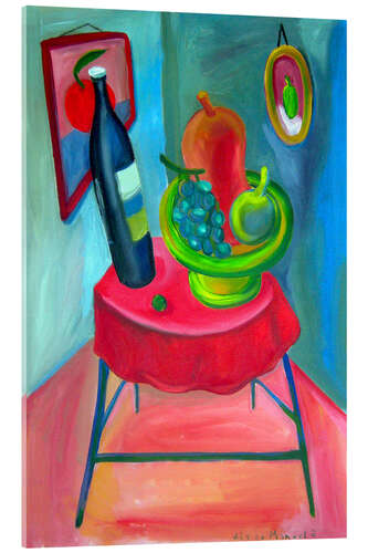 Tableau en verre acrylique Table and wine