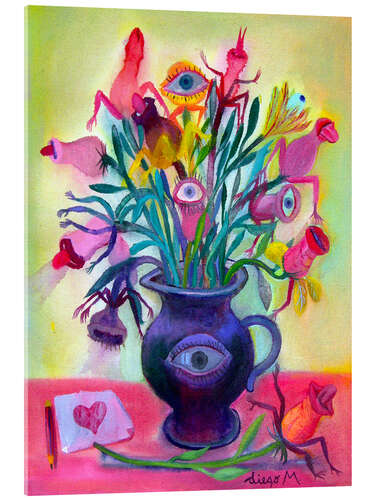 Tableau en verre acrylique Fantastic bouquet