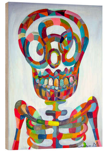 Wood print Pop Art Skeleton
