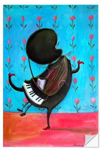Självhäftande poster Happy piano