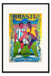 Gerahmter Kunstdruck Brasilien - Argentinien VI