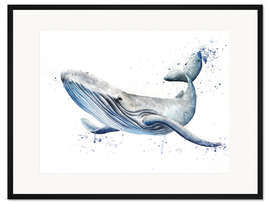 Gerahmter Kunstdruck Wal