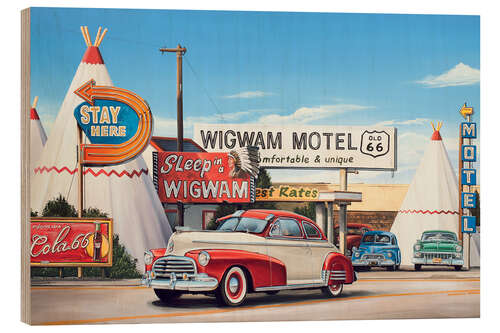 Wood print Wigwam Motel