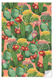 Muursticker cactus meadow