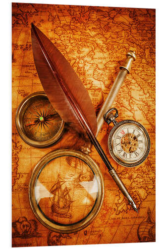 PVC print Compass and Clock