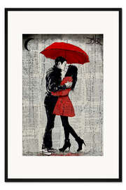 Gerahmter Kunstdruck Küsse im Regen