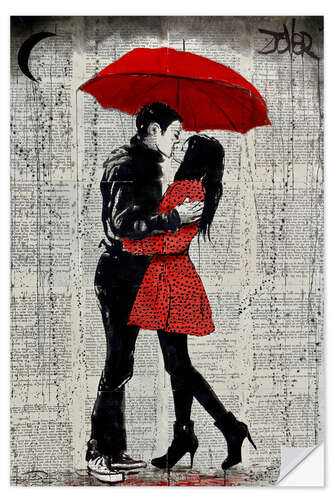 Selvklebende plakat rain kisses