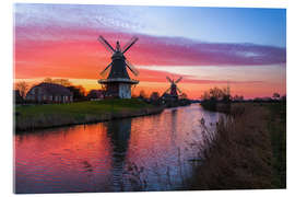 Acrylic print Windmills in Greetsiel