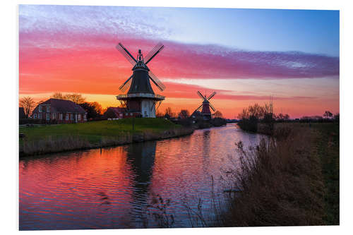 Quadro em PVC Windmills in Greetsiel