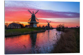 Tableau en plexi-alu Moulins à vent à Greetsiel