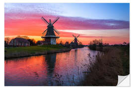 Selvklebende plakat Windmills in Greetsiel