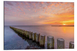 Alubild Sonnenaufgang am Meer Ostsee Fehmarn