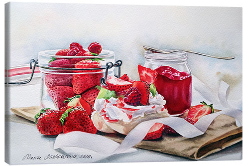 Canvas print dessert Pavlova with strawberries