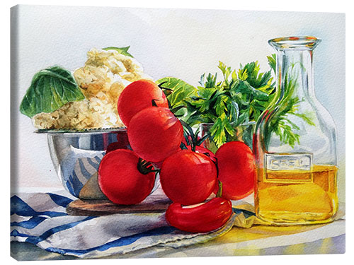 Canvas print tomatoes and olive oil