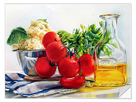 Selvklebende plakat tomatoes and olive oil