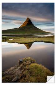 Wandsticker Ruhiger Sonnenuntergang Kirkjufell