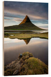 Holzbild Ruhiger Sonnenuntergang Kirkjufell