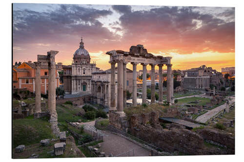 Alubild Dramatischer Sonnenaufgang beim Forum Romanum in Rom, Italien