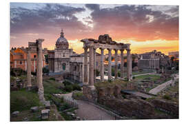 Foam board print Dramatic sunrise at the Roman Forum in Rome, Italy