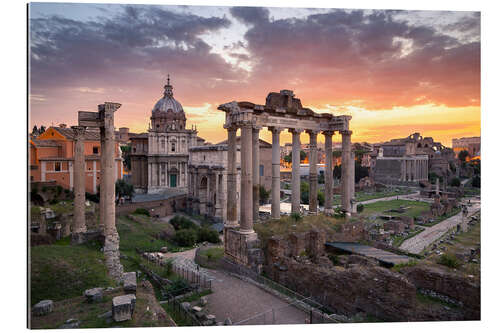 Galleriataulu Dramatic sunrise at the Roman Forum in Rome, Italy