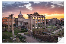 Wandsticker Dramatischer Sonnenaufgang beim Forum Romanum in Rom, Italien