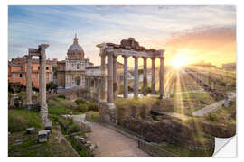 Wandsticker Sonnenuntergang beim Forum Romanum in Rom, Italien