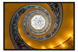 Gerahmter Kunstdruck Wendeltreppe im Vatikanischen Museum, Italien