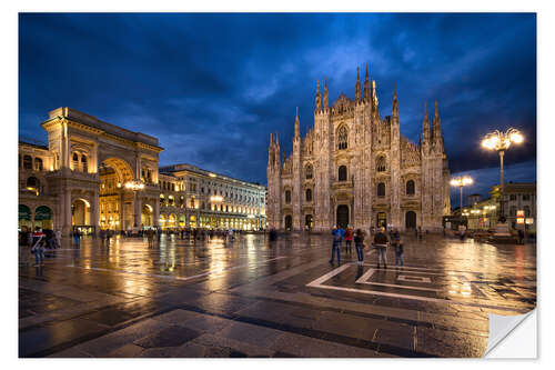 Selvklebende plakat Cathedral Square and Cathedral of Milan, Milano, Italy