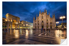 Selvklebende plakat Cathedral Square and Cathedral of Milan, Milano, Italy